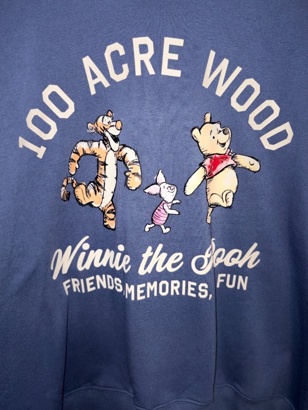 Disney Winnie the Pooh Graphic Sweatshirt Blue Crewneck Size M - Picture 3 of 4